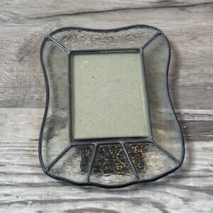 Textured Glass Photo Frame 4x6 Wavy Pewter Tone Tabletop